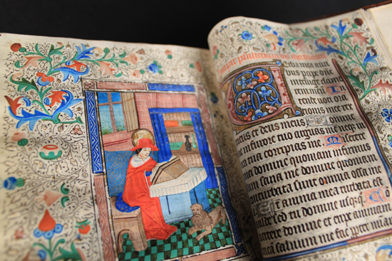 The original, unedited photograph of a Book of Hours, Use of Sarum, Flemish or English, c.1450.