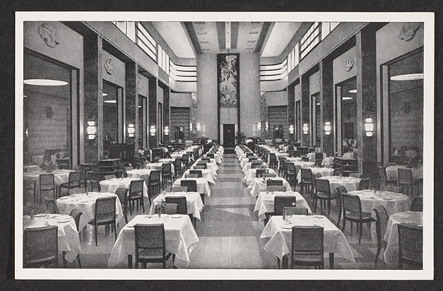 A postcard with a photograph of the Eatons' Restaurant on the 9th floor, ca.1931.
