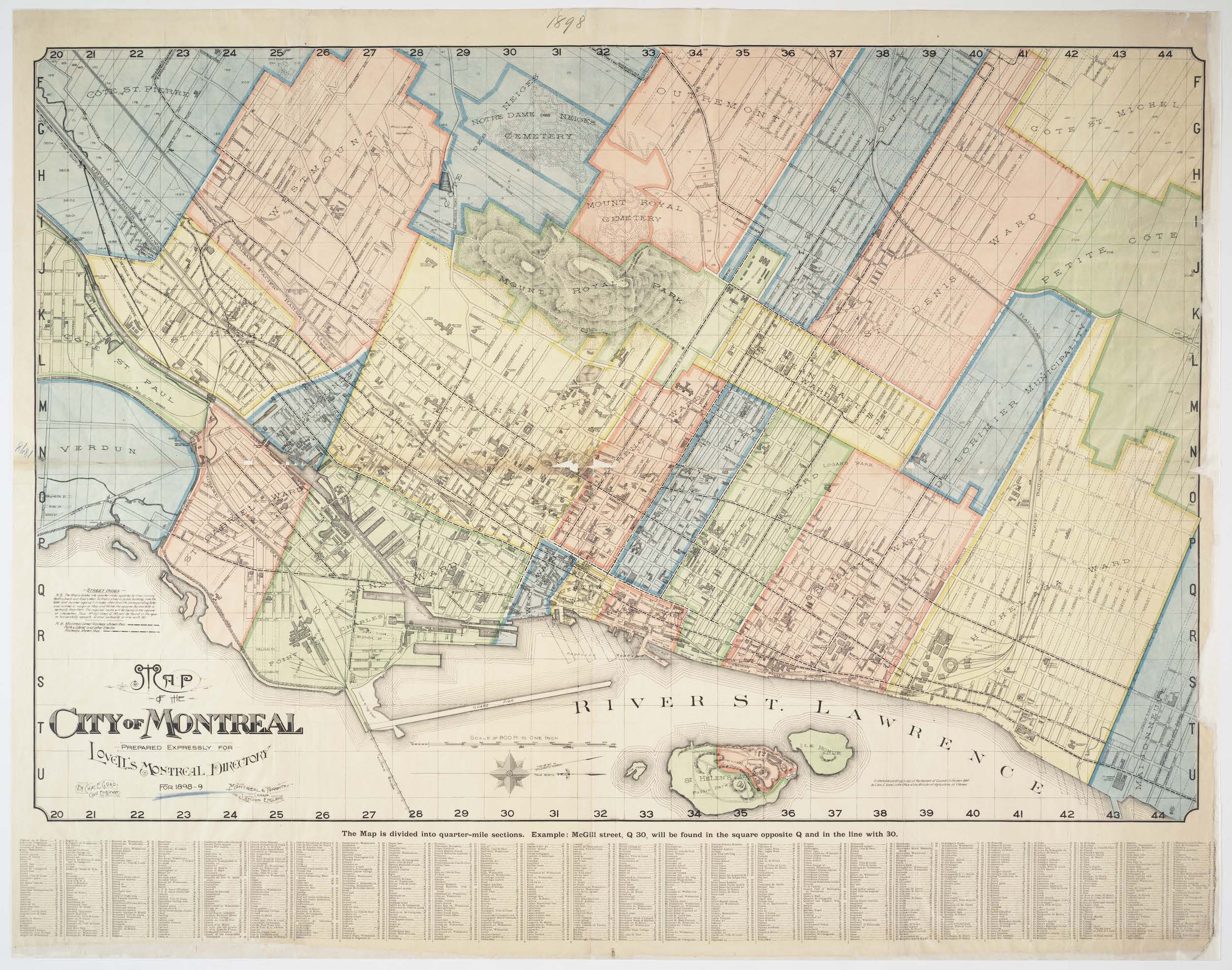 Map of the city of Montreal : prepared expressly for Lovell's Montreal Directory for 1898 by Charles E Goad.