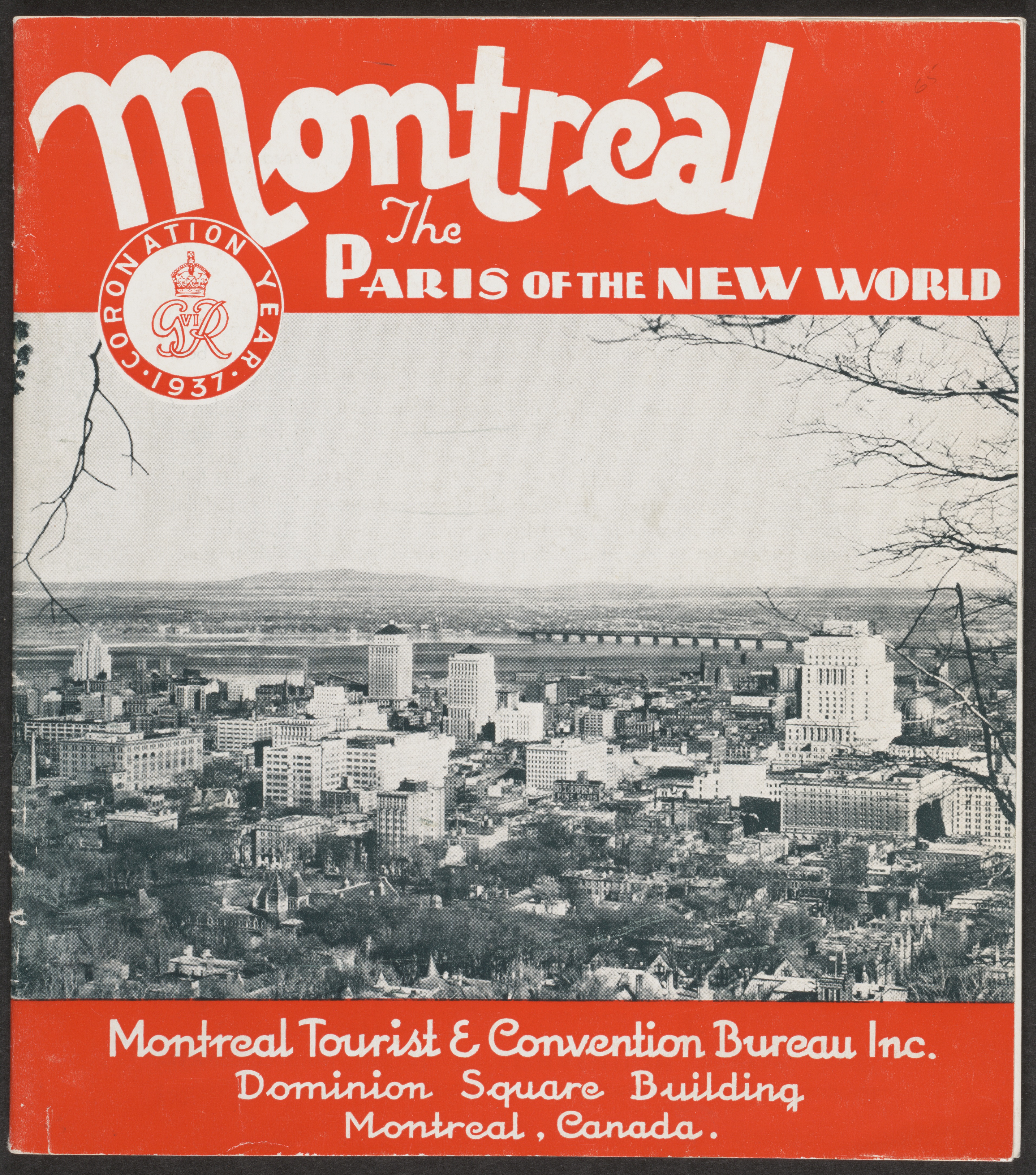Cover of Montréal: The Paris of the New World. (1937). Montréal: Montréal Tourist & Convention Bureau.