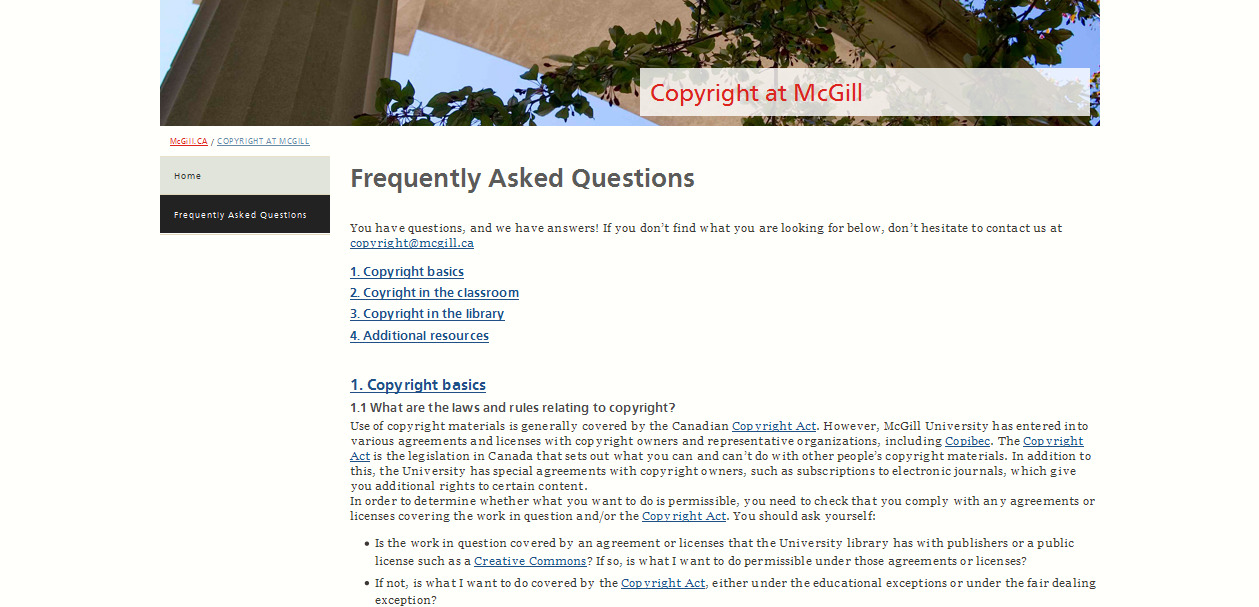 Frequently Asked Questions  Copyright at McGill - McGill University
