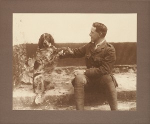 Photo of John McCrae with his dog, from the Osler Library Prints Collection, OPF000110