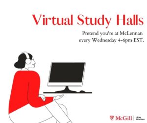 quiet study virtual study hall every Wednesday 4-6PM EST