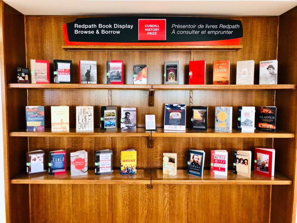 The Cundill History Prize Book Display in Redpath