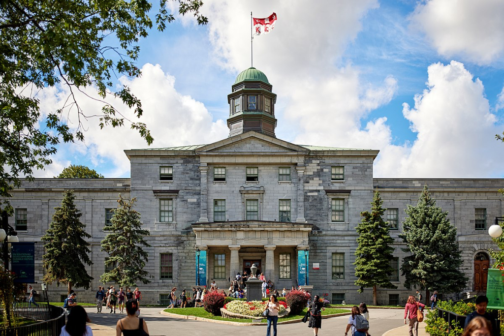 An image of McGill arts building taken in fall