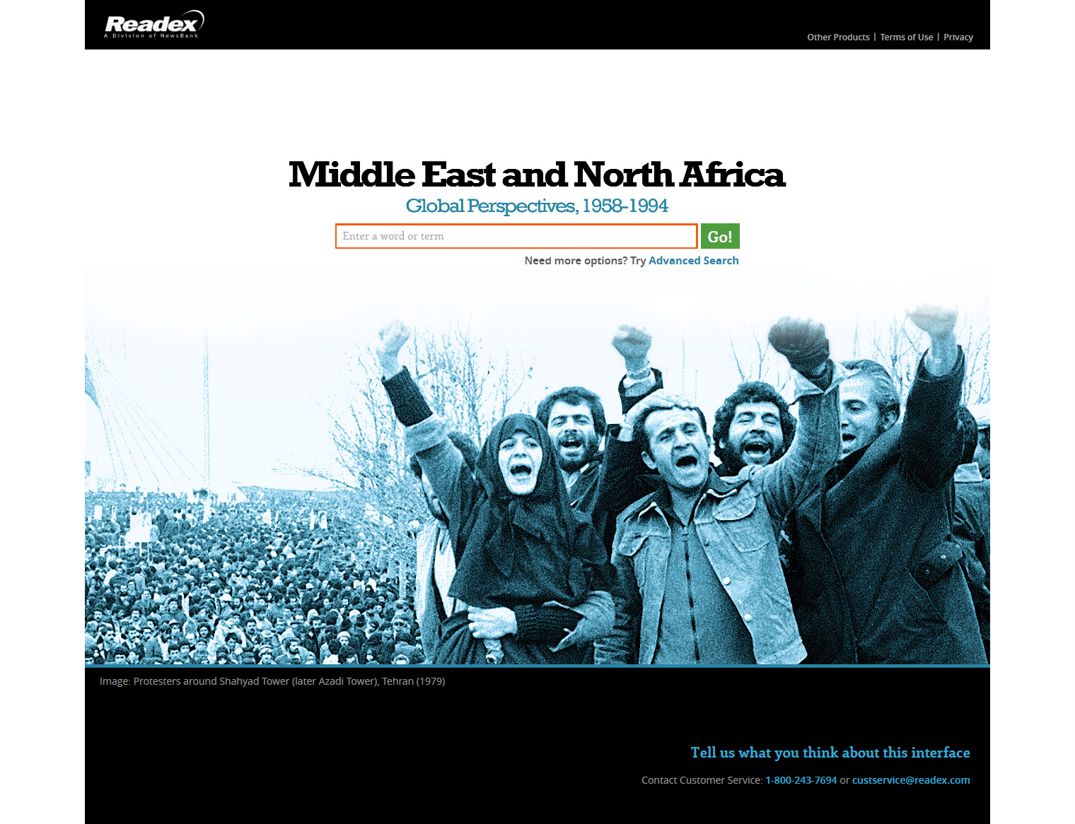 Search Middle East and North Africa- Global Perspectives, 1958-1994 Readex