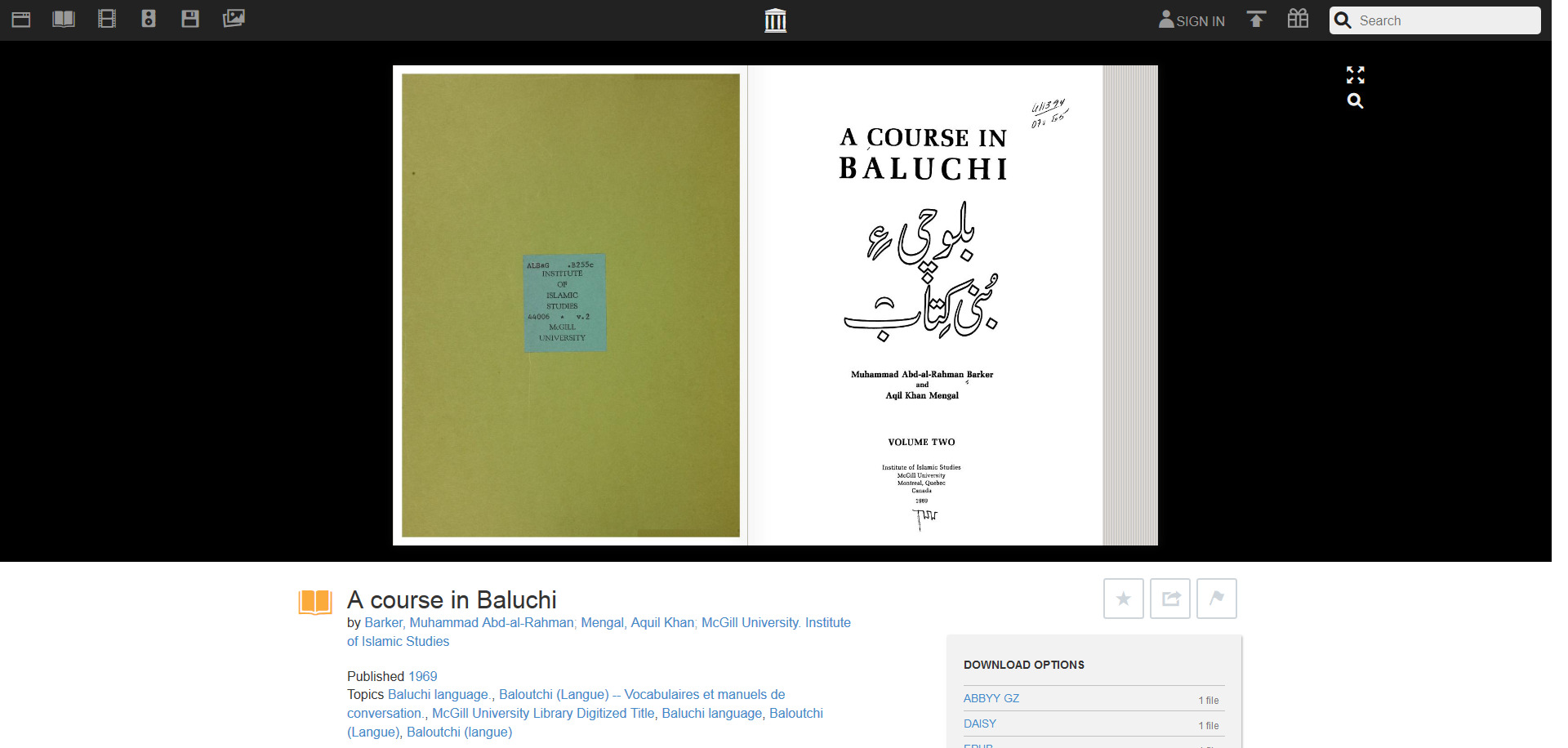 A course in Baluchi - Barker, Muhammad Abd-al-Rahman - Free Download & Streaming - Internet Archive