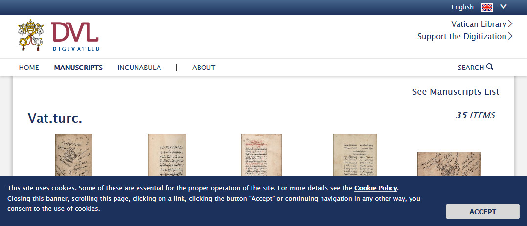Digitized Manuscripts (Vat.turc.) DigiVatLib